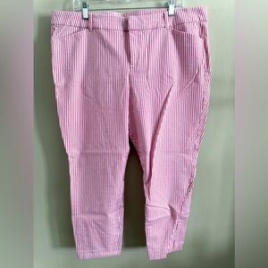 Old Navy Pink and White Striped Pixie Pants - Size 18